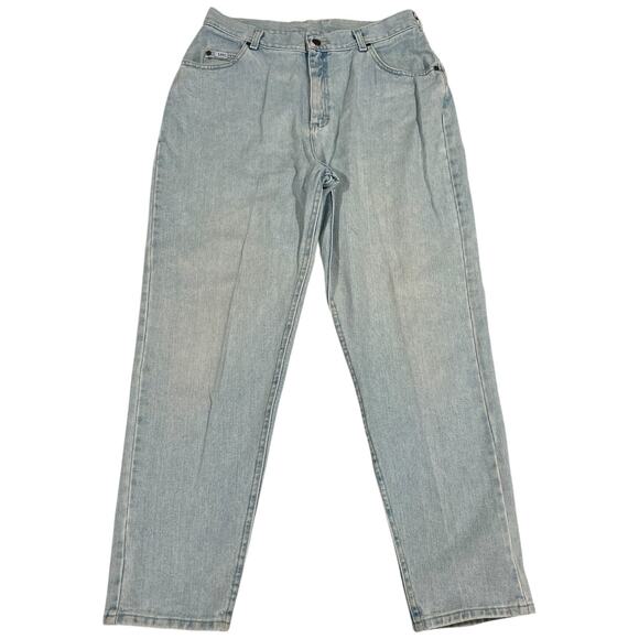 Lee Original Jeans Light Wash High Rise Straight Leg Womens 16S - Picture 1 of 9